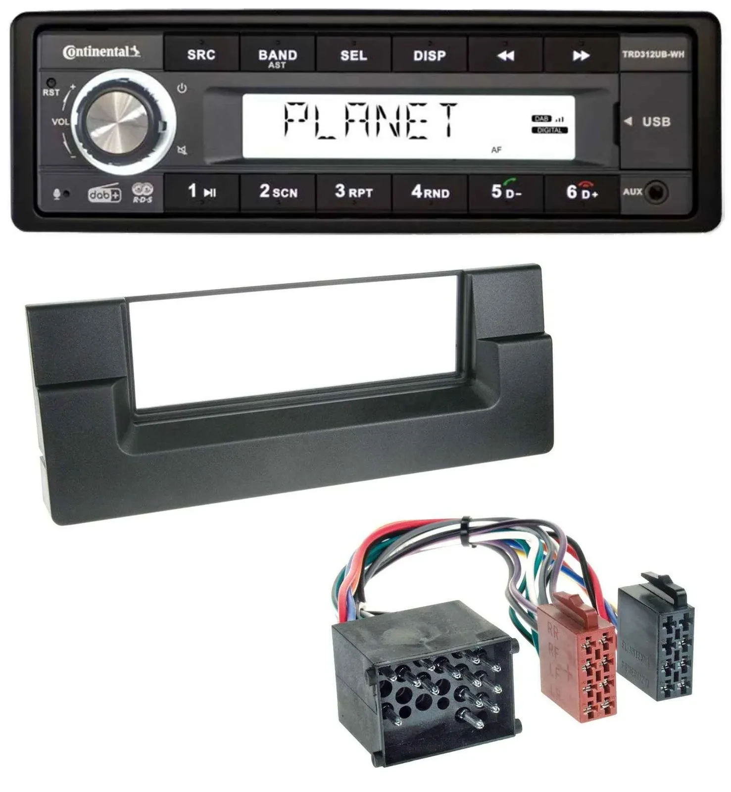 Continental USB 1DIN AUX DAB MP3 Autoradio für BMW 5er (E39) X5 (E53) Rundpin