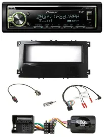 Автомагнитола Pioneer DAB/USB/MP3/CD для Ford Mondeo 2007–2014 и S-Max, черный глянец (piano black), поддержка кнопок на руле