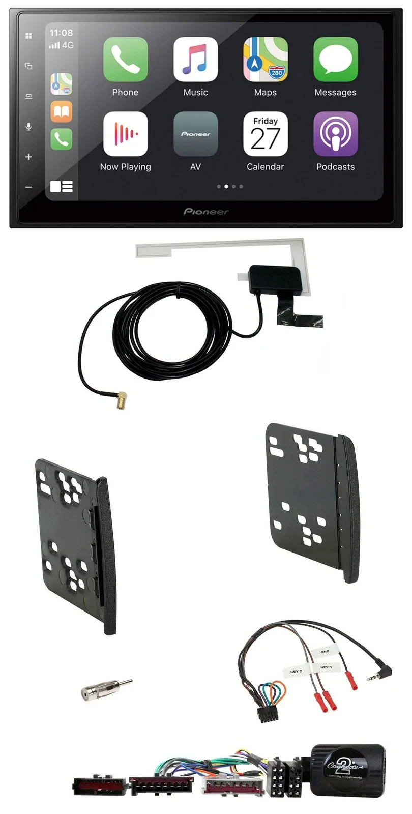 Pioneer USB Lenkrad 2DIN Bluetooth DAB Autoradio für Ford Focus Galaxy Mondeo