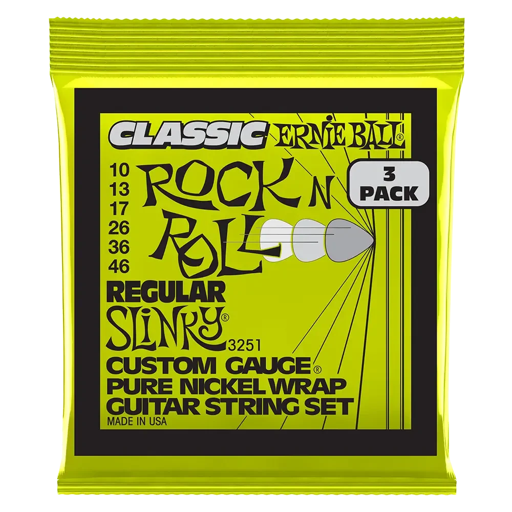 Струны для электрогитары Ernie Ball 3251 Rock n Roll Regular Slinky 10-46 (3 комплекта)