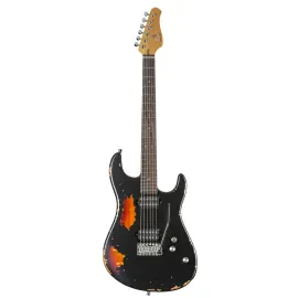 Электрогитара Fame Audio Custom ST RW Worn Licorice Over Sunburst