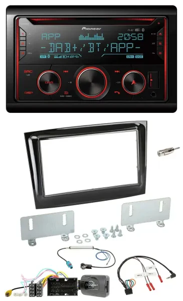 Pioneer 2DIN DAB Lenkrad Bluetooth USB CD Autoradio für Fiat Doblo ab 15 piano s