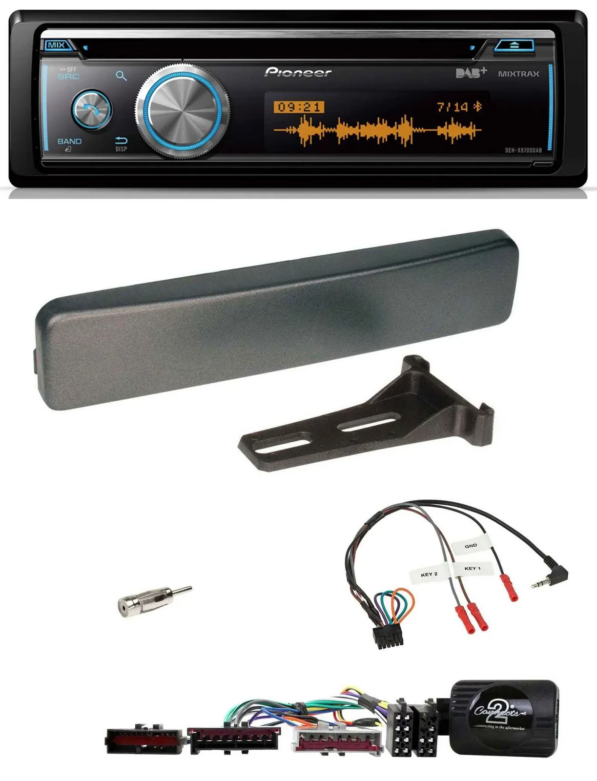 Pioneer Lenkrad DAB USB CD Bluetooth Autoradio für Ford Mondeo Focus anthrazit