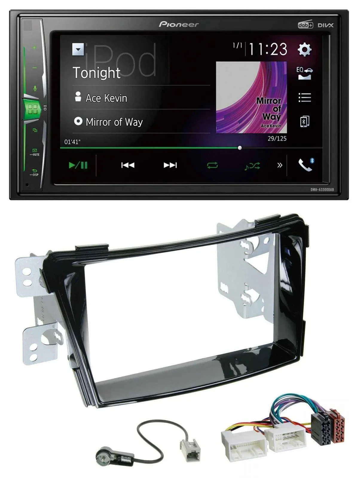 Pioneer 2DIN MP3 DAB USB Bluetooth Autoradio für Hyundai i40 VF ab 11 Klavierlac