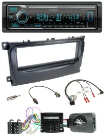 Kenwood Bluetooth Lenkrad DAB USB Autoradio für Ford Mondeo S-Max 2007-14 Can-Bu