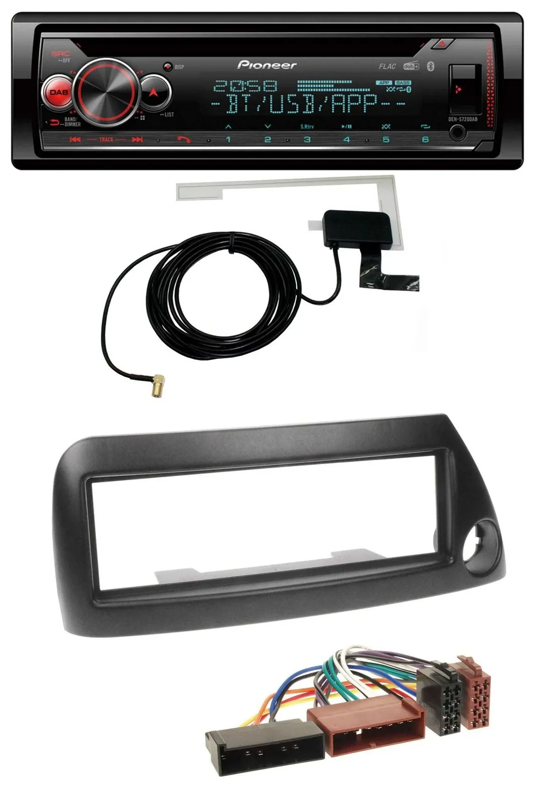 Pioneer DAB CD MP3 USB Bluetooth Autoradio für Ford Ka (bis 2008) - schwarz