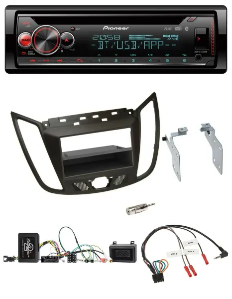 Pioneer Lenkrad DAB CD Bluetooth USB Autoradio für Ford C-Max Kuga braun