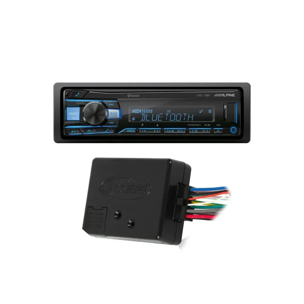 Автомагнитола Alpine UTE-73BT 1-DIN (набор) с адаптером управления на руле