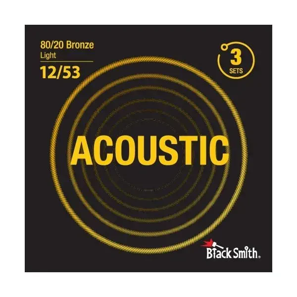 Струны для акустической гитары BlackSmith 95722 Acoustic 80/20 Bronze Light 12-53 (3 комплекта)