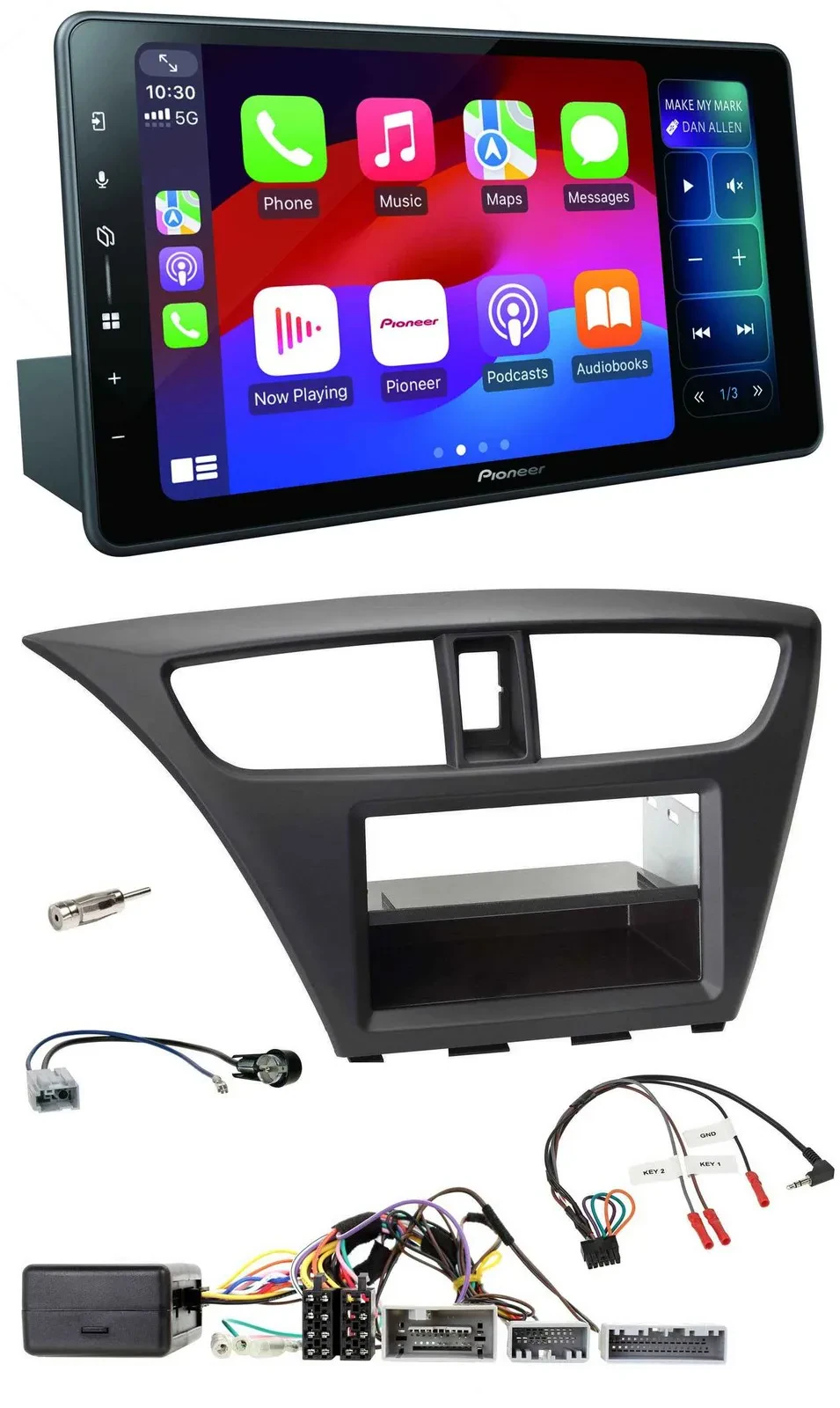 Pioneer Bluetooth DAB Lenkrad USB Autoradio für Honda Civic (ab 2012)