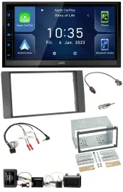 JVC DAB Bluetooth Lenkrad USB 2DIN Autoradio für Ford Kuga 08-12 anthrazit