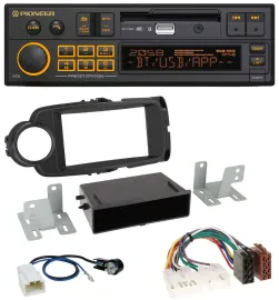 Pioneer DAB MP3 USB Bluetooth Autoradio für Toyota Yaris (11-14) - schwarz