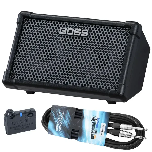 Boss Cube Street II Verstärker Schwarz mit BT-Dual Adapter und keepdrum Kabel