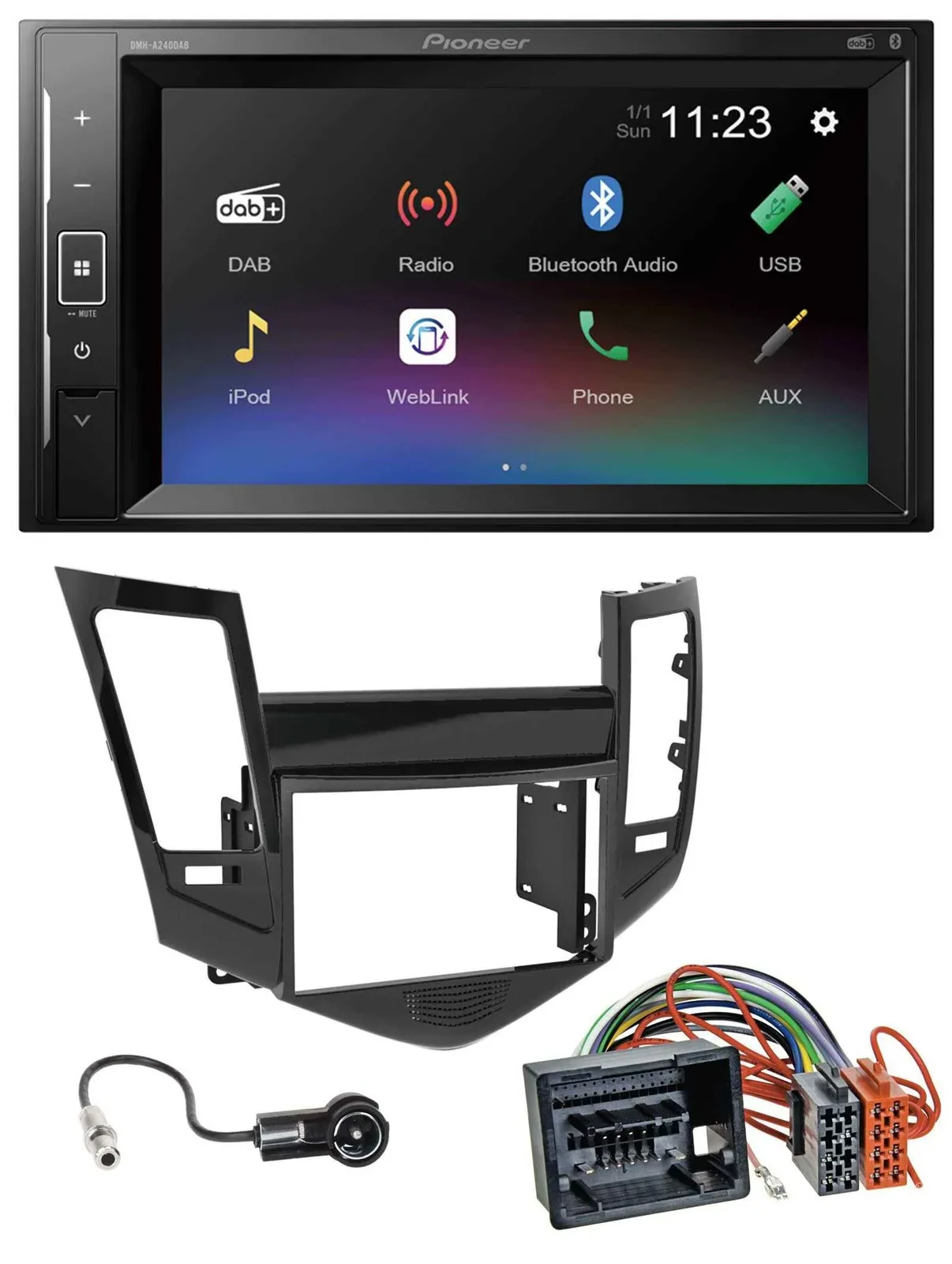 Автомагнитола для Chevrolet Cruze Pioneer 2 DIN DAB, Bluetooth, USB, MP3