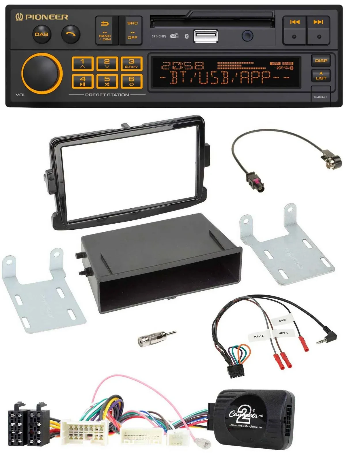Pioneer DAB Lenkrad USB Bluetooth Autoradio für Dacia Dokker Lodgy Sandero ab 12