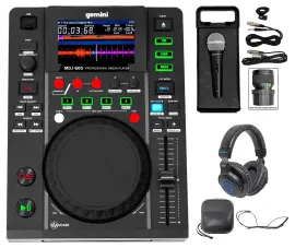 Gemini MDJ-600 Tabletop USB/CD Media Player DJ MIDI Controller+Headphones+Mic