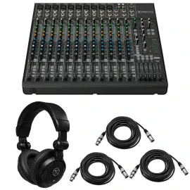Mackie 1642VLZ4 16-Channel Compact Analog Mixer, with Headphones  4x XLR Cable