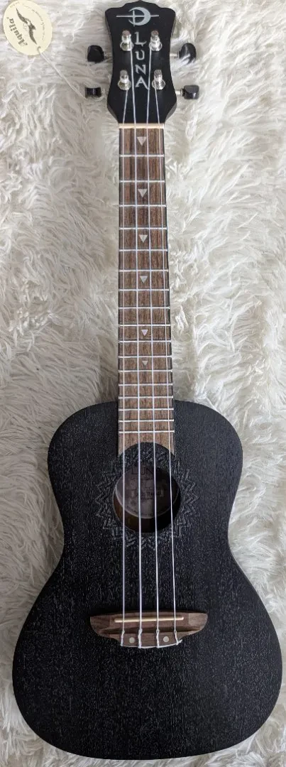 Luna Guitars Luna Vintage Mahogany Concert Sz Acoustic Black Satin Finish Ukulele UKE VMC BKS