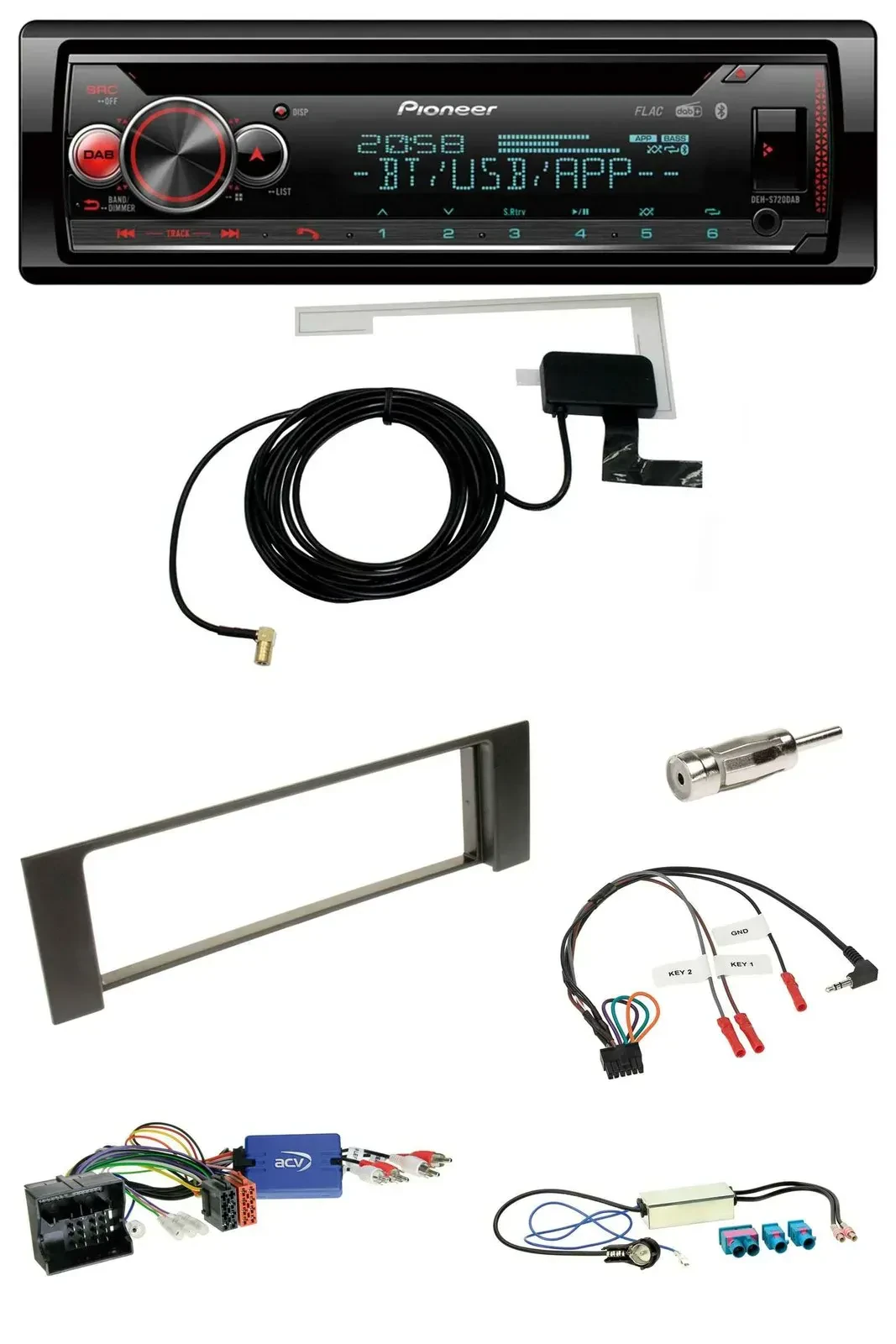 Pioneer DAB CD Lenkrad USB Bluetooth Autoradio für Audi A4 B6 00-04 Quadlock Dop