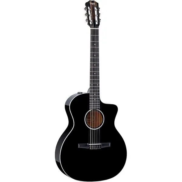 Классическая гитара с подключением Taylor 214ce-N DLX Special Edition Grand Auditorium Nylon-String A/E Guitar Blk