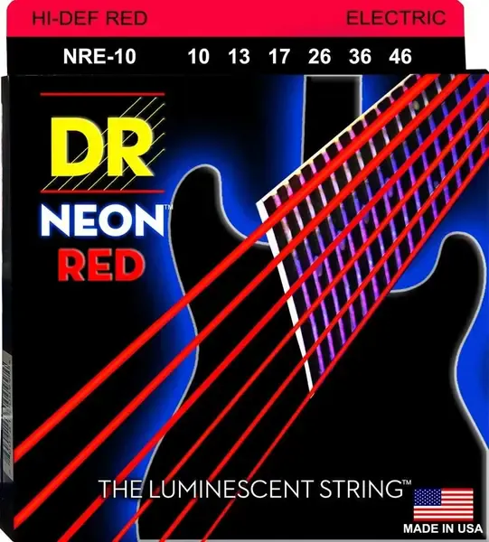 Струны для электрогитары DR Strings NRE-9/46 Neon Red 9-46