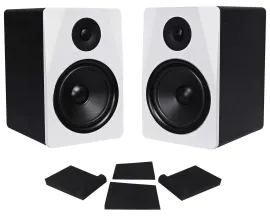 Pair Rockville APM8W 8" 2-Way 500 Watt Powered USB Studio Monitor Speakers+Pads