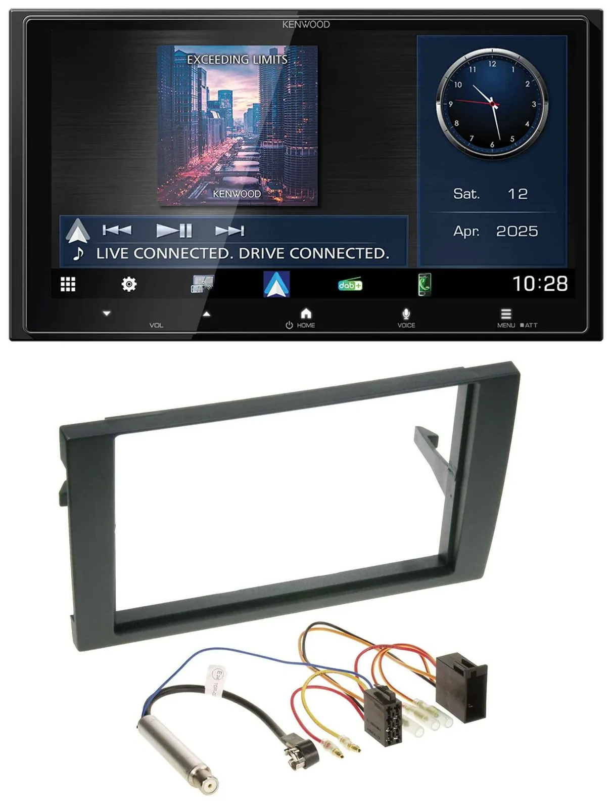 Kenwood Bluetooth 2DIN USB DAB MP3 Autoradio für Audi A4 B6 B7 2001-2008 ISO