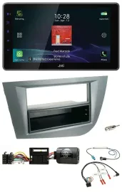 JVC DAB Lenkrad Bluetooth USB Autoradio für Seat Leon 2005-2010 dunkelgrau metal
