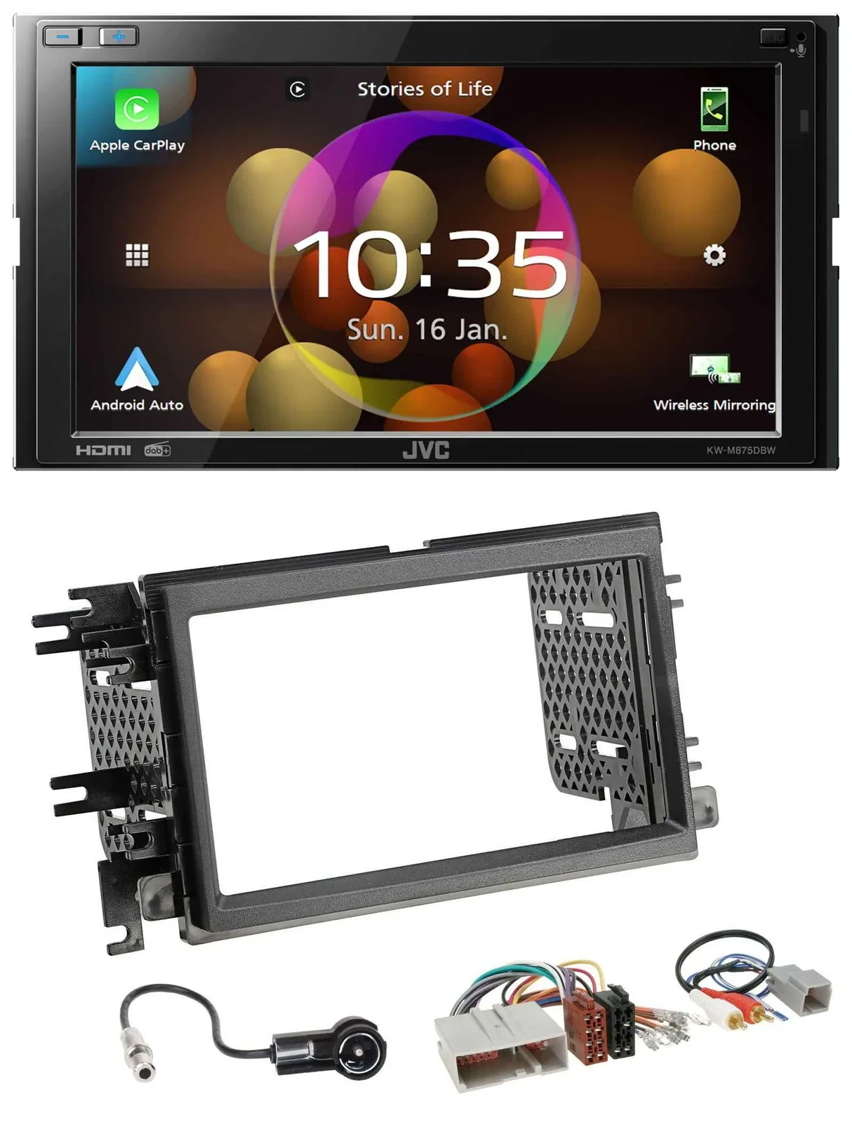 JVC DAB MP3 2DIN Bluetooth USB Autoradio für Ford Mustang F 150 04-09