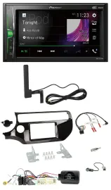 Автомагнитола Pioneer 2DIN Bluetooth DAB MP3 для Kia Rio UB (2017–2023), черный (piano black), совместимая с управлением на руле