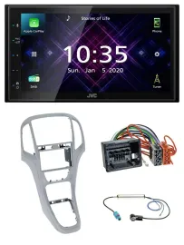 JVC DAB 2DIN MP3 Bluetooth USB Autoradio für Opel Astra J ab 2009 Platinsilber