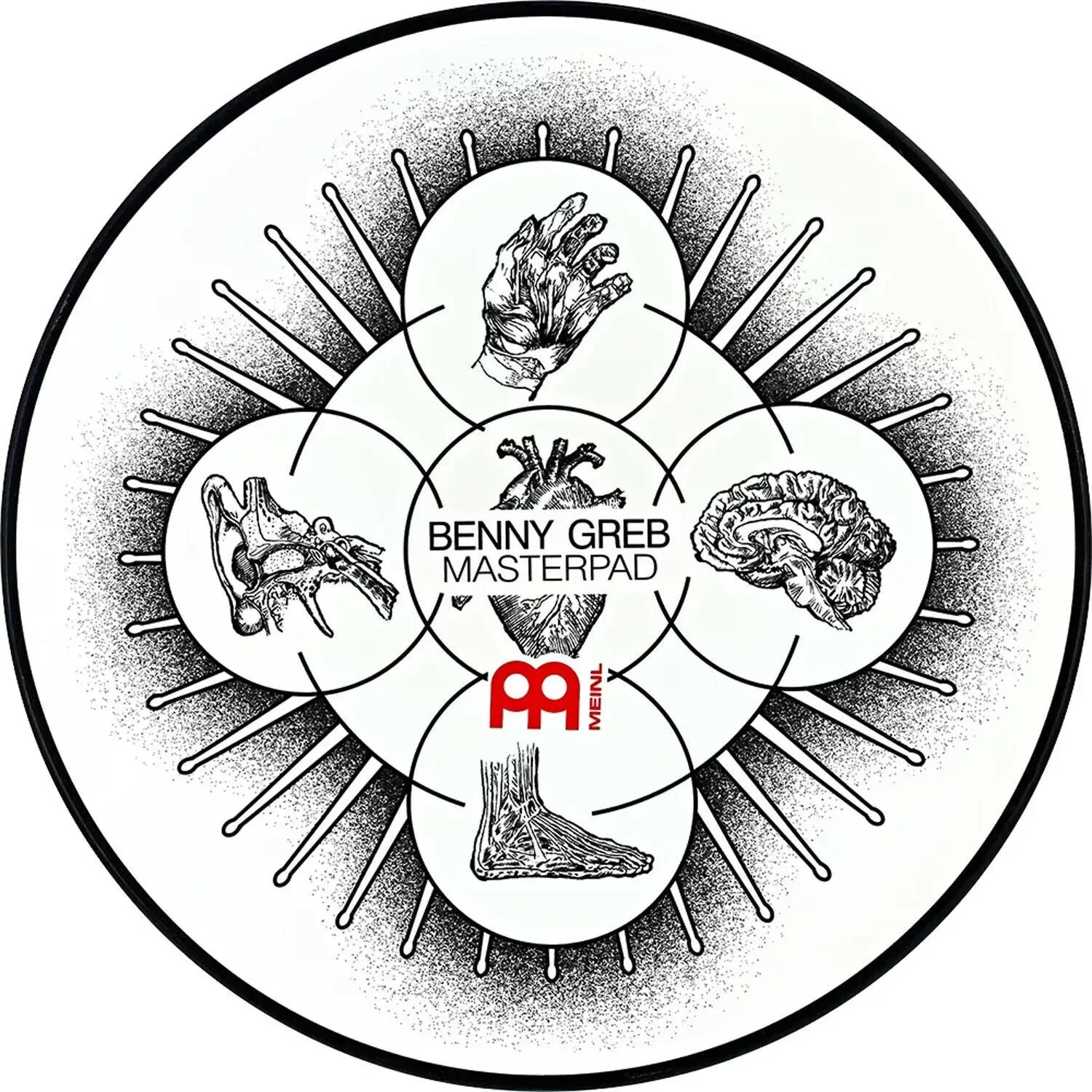 Пэд тренировочный MEINL MPP-12-BG Benny Greb с палочками