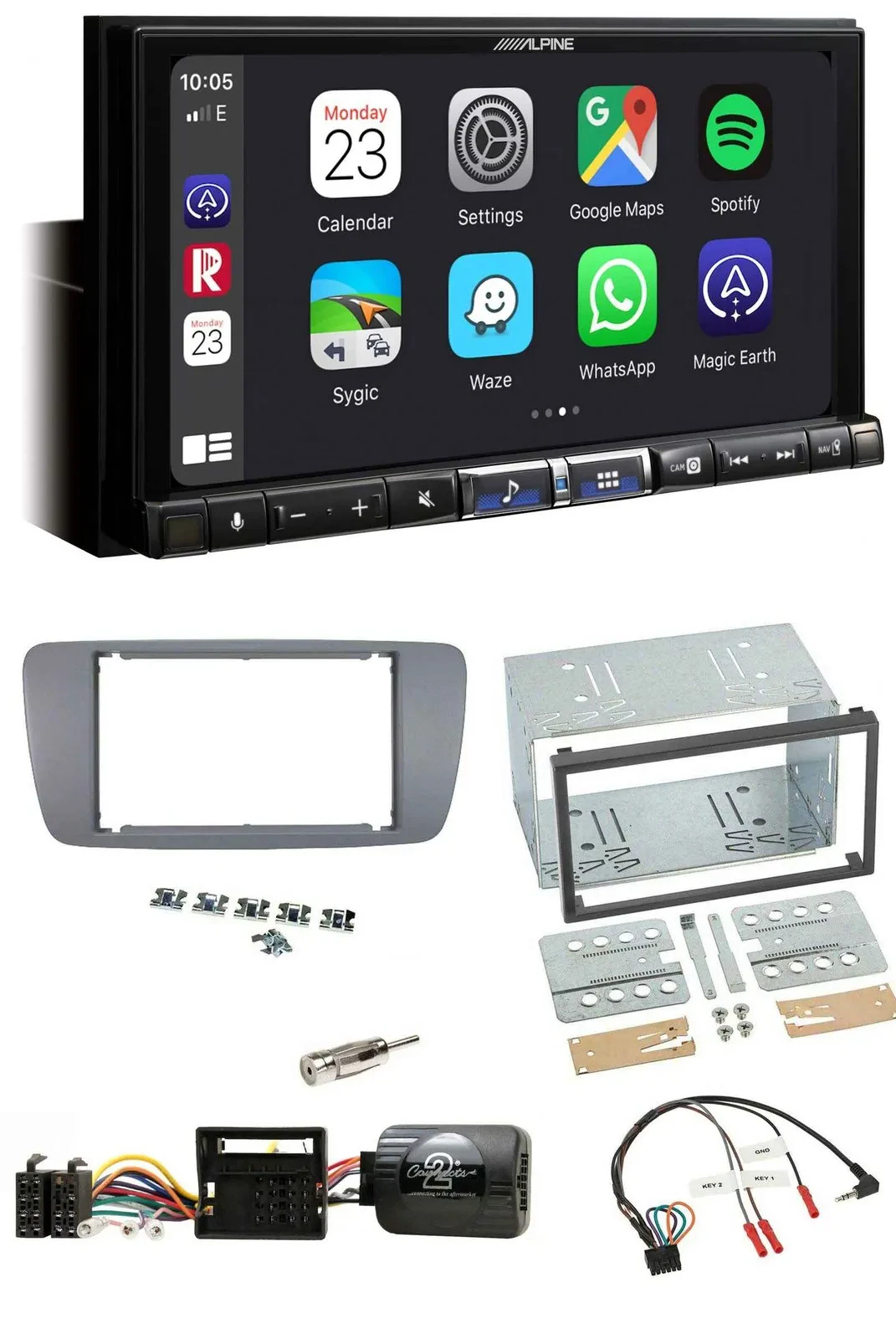 Alpine 2DIN DAB USB Lenkrad Bluetooth Autoradio für Seat Ibiza ab 08 conemaragra