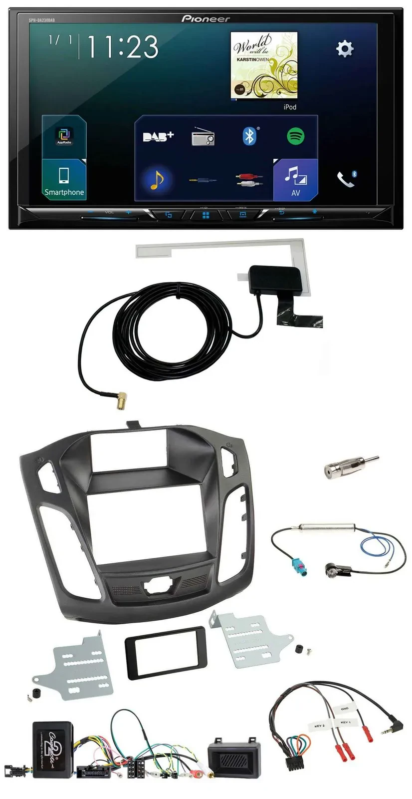 Pioneer 2DIN DAB USB Lenkrad Bluetooth Autoradio für Ford Focus 2011-2014