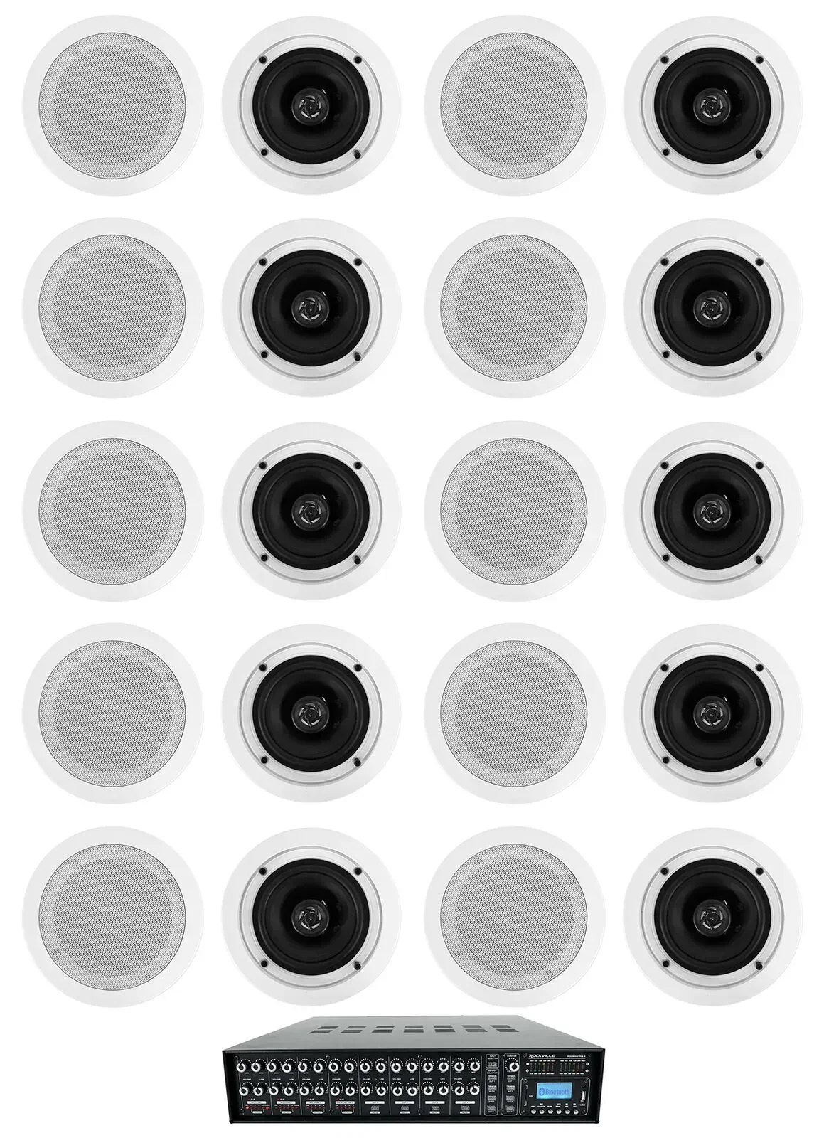 Потолочная акустика Rockville ROCK MATRIX 4+(10) CC525T WHT COM 1 White с усилителем (20 штук)