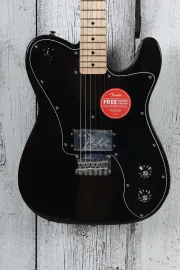 Squier by Fender Paranormal Esquire Deluxe Electric Guitar Metallic Black Finish