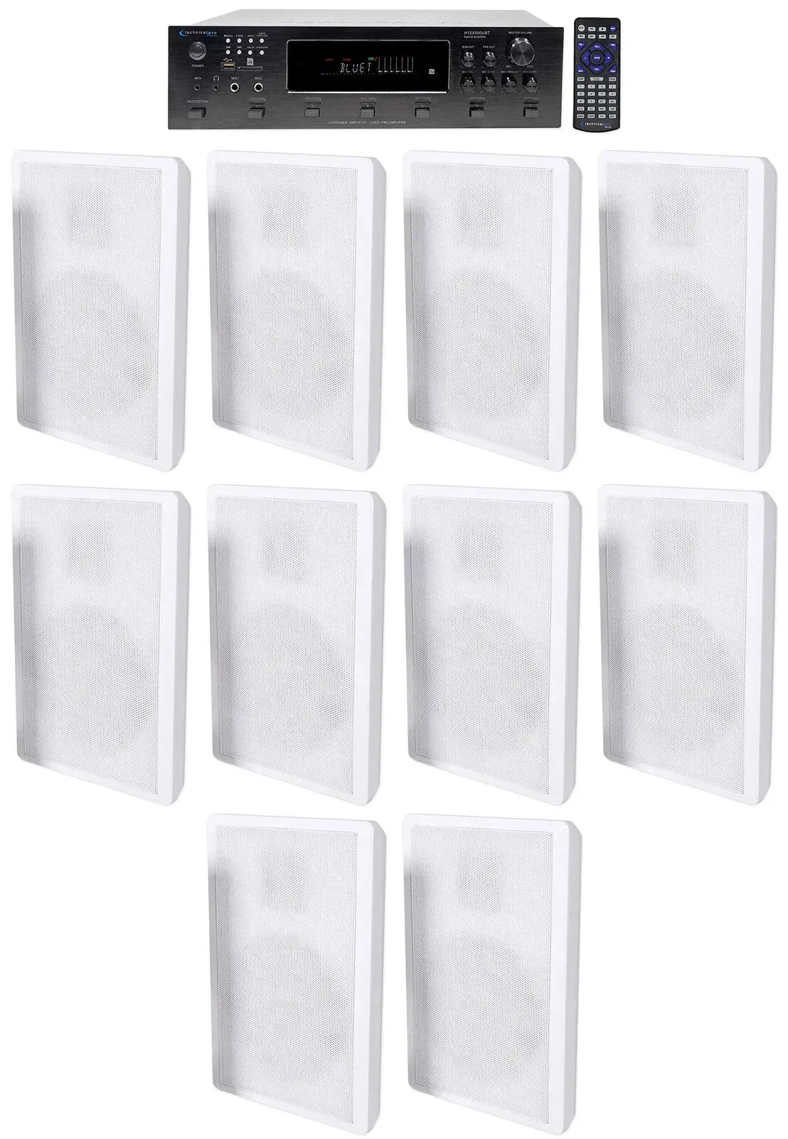 Настенная акустика Technical Pro H12X500UBT+(5) ROCKSLIM COMM White с усилителем (10 штук)