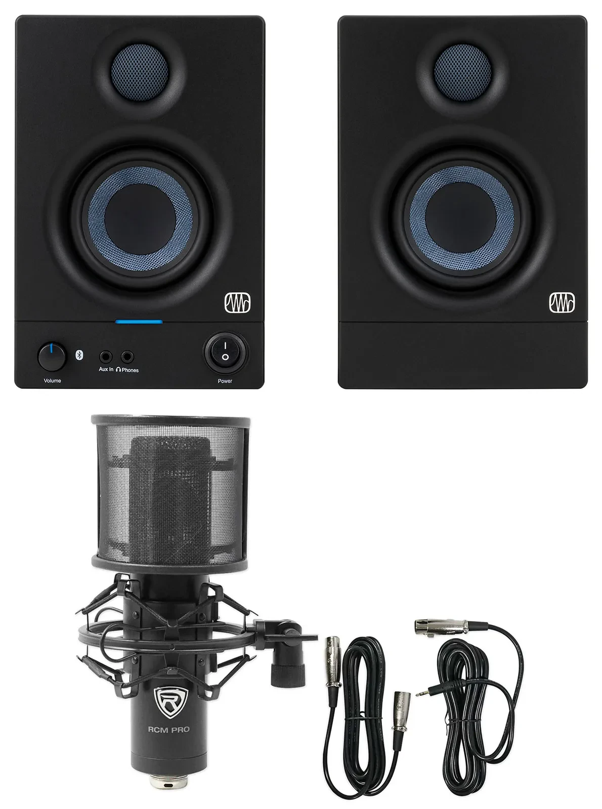 Pair Presonus Eris 3.5BT 2nd Gen 3.5" Studio Monitors w/Bluetooth+Recording Mic