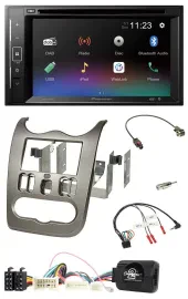 Pioneer Bluetooth Lenkrad USB 2DIN DAB DVD Autoradio für Dacia ab 2012 dunkelsil