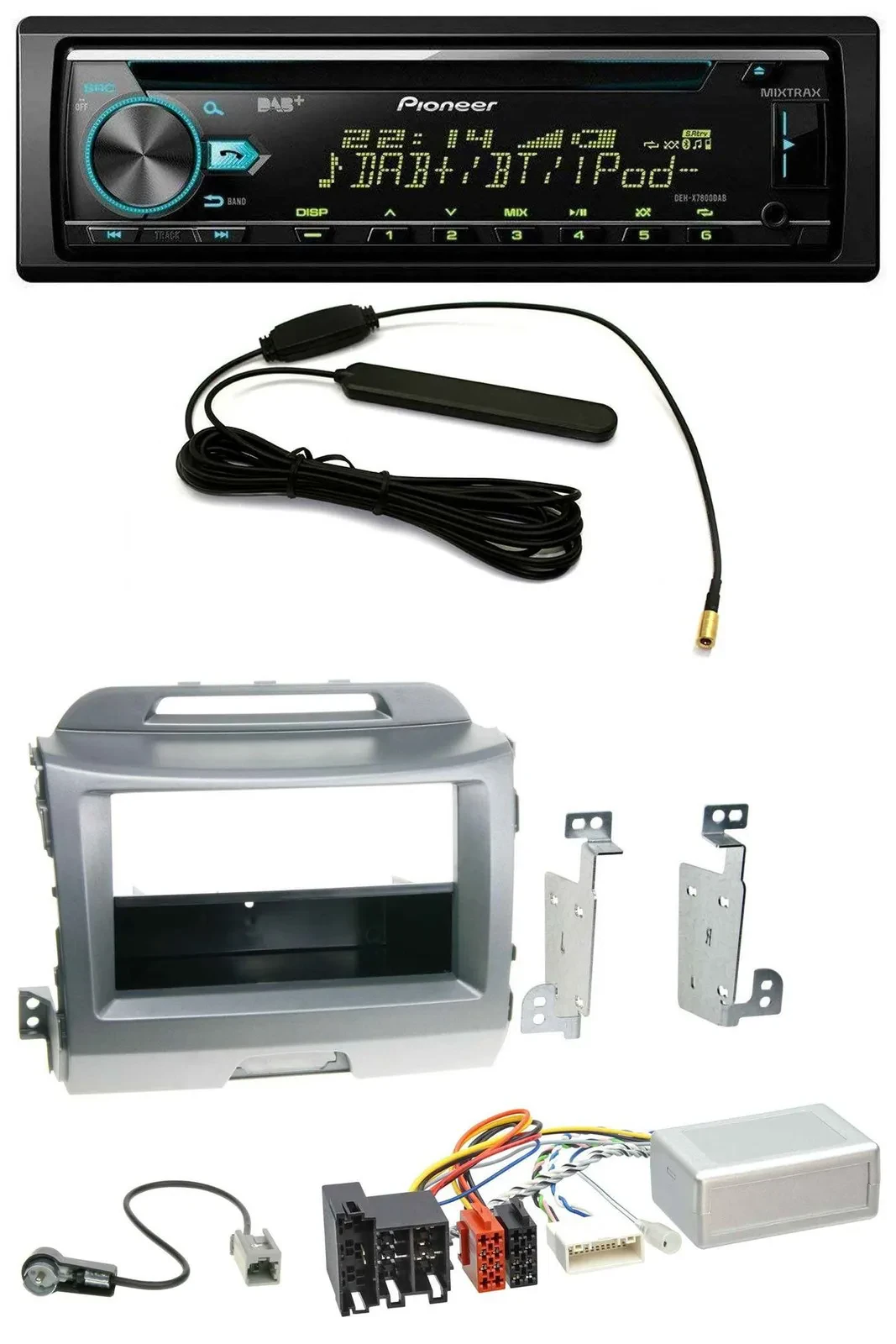 Pioneer CD MP3 Lenkrad DAB USB Autoradio für Kia Sportage 3 10-15 Navi silber