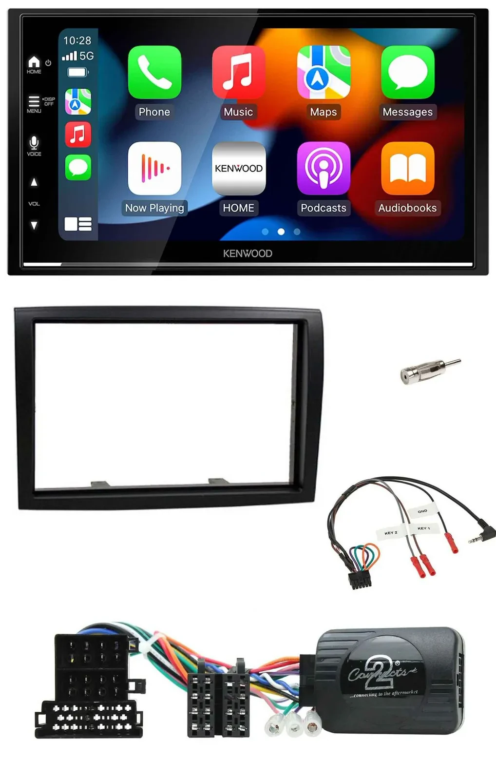Kenwood DAB USB Bluetooth 2DIN Lenkrad Autoradio für Citroen Jumper 2008-2011