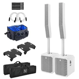Electro-Voice EVOLVE 70 White Column Array Active Powered Speakers Pair Package