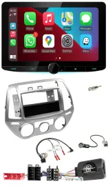 Kenwood Lenkrad USB DAB Bluetooth Autoradio für Hyundai i20 2012-2014 silber man