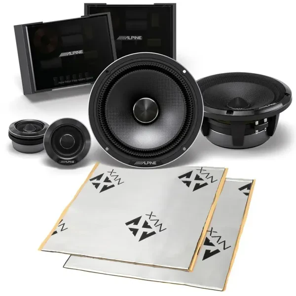 Alpine HDZ-65C 200W 6.5” Component Speakers + Sound Damping Kit