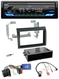 Автомагнитола для Fiat Ducato (2008–2011) JVC Bluetooth, DAB, USB, совместимая с управлением на руле, черная