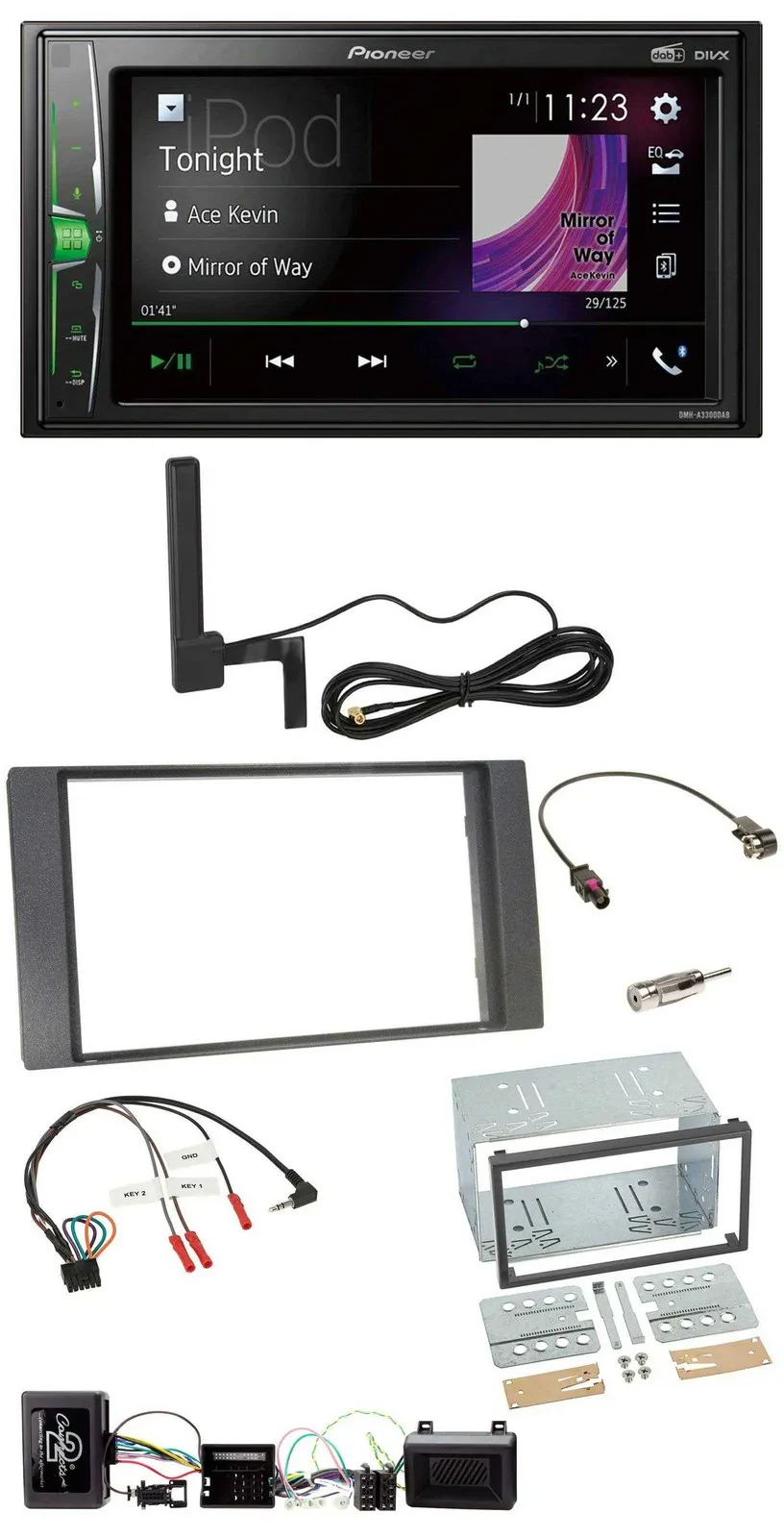 Автомагнитола для Ford Kuga (2008–2012) Pioneer 2 DIN, Bluetooth, DAB, MP3, антрацит