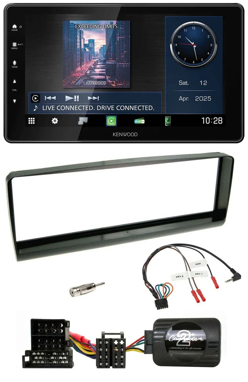 Автомагнитола для Alfa Romeo 156 Kenwood Bluetooth, USB, DAB, черная (2000–2001)