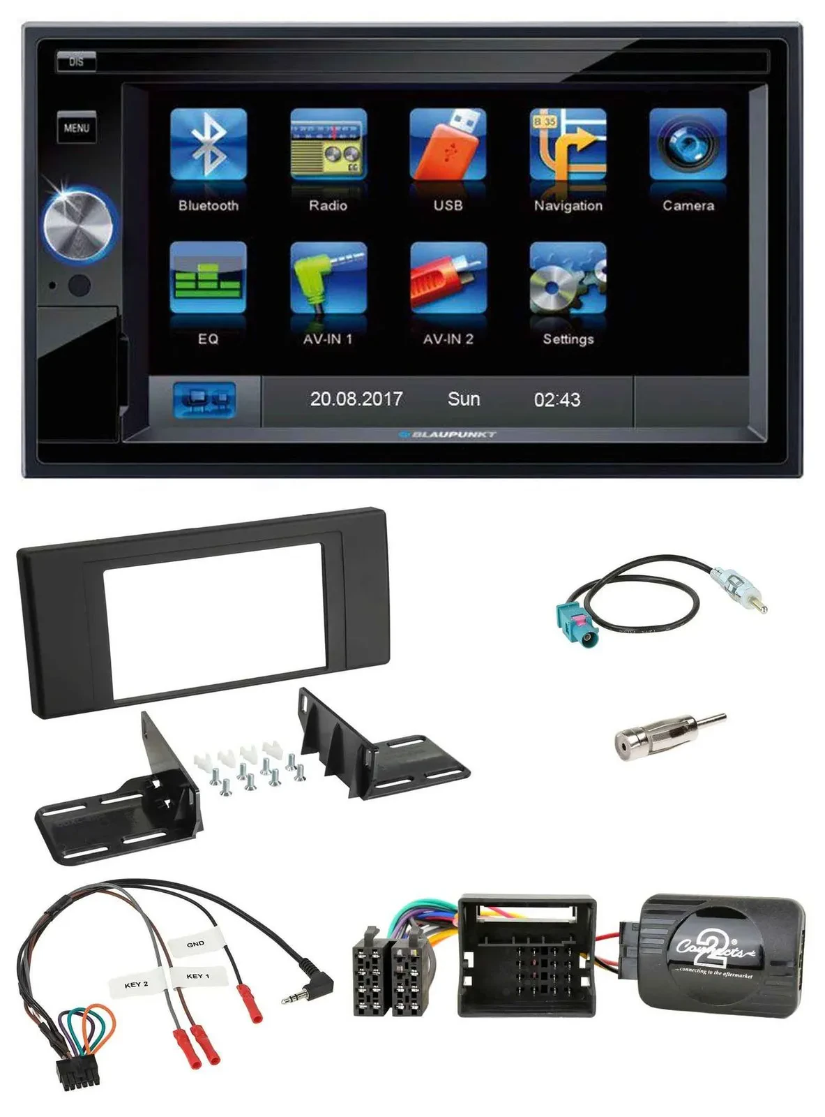 Blaupunkt SD USB TMC Bluetooth 2DIN Lenkrad Navigation für Land Rover Range Rove