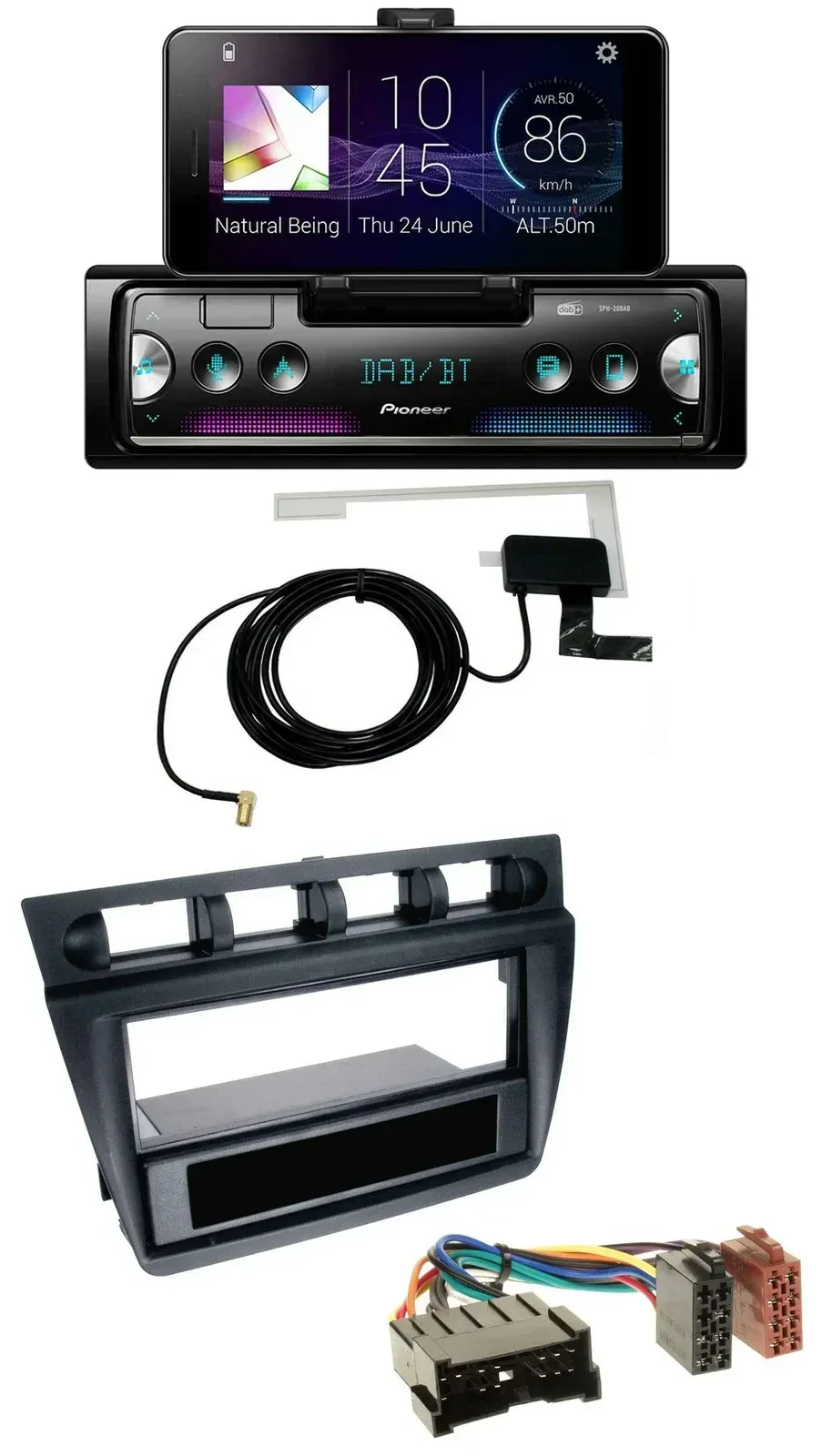 Автомагнитола Pioneer для Kia Picanto (с 2006) DAB, Bluetooth, USB, MP3, черная