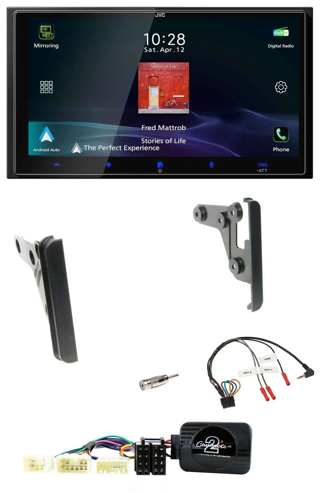 JVC USB Bluetooth 2DIN DAB Lenkrad Autoradio für Toyota RAV 4 2001-2005